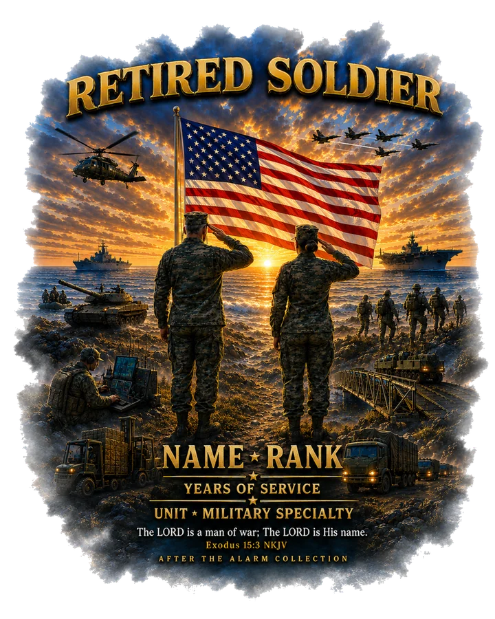 Retired Soldier Tribute Shirt full back design