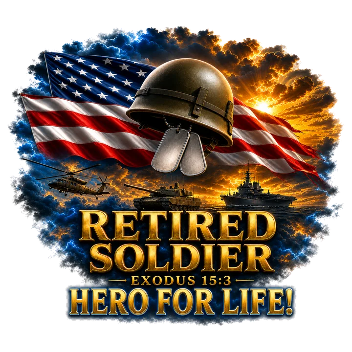 Retired Soldier Tribute Shirt front design